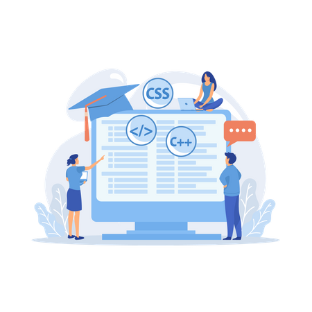 Aprendizaje de lenguajes de programación online.  Ilustración