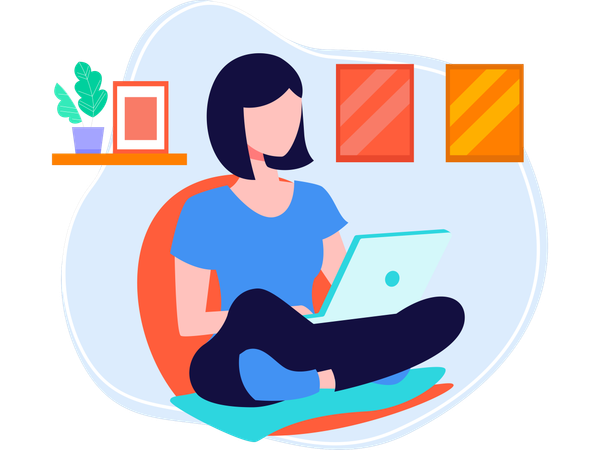 Aprendizaje en línea desde casa  Illustration
