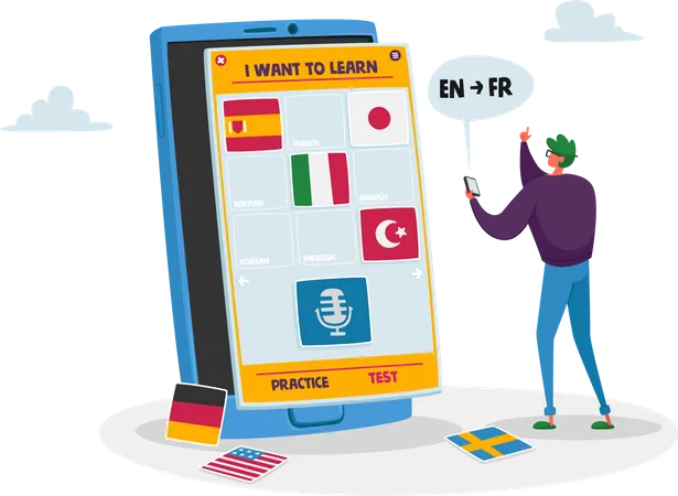 Aprender lengua extranjera  Ilustración