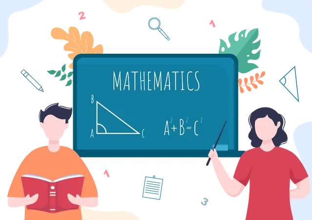 Aprendizaje De Matematicas De Educacion Y Conocimiento Antecedentes Ilustracion De Vectores De Dibujos Animados Ciencia Tecnologia Ingenieria Formulas O Matematicas Basicas Ilustración