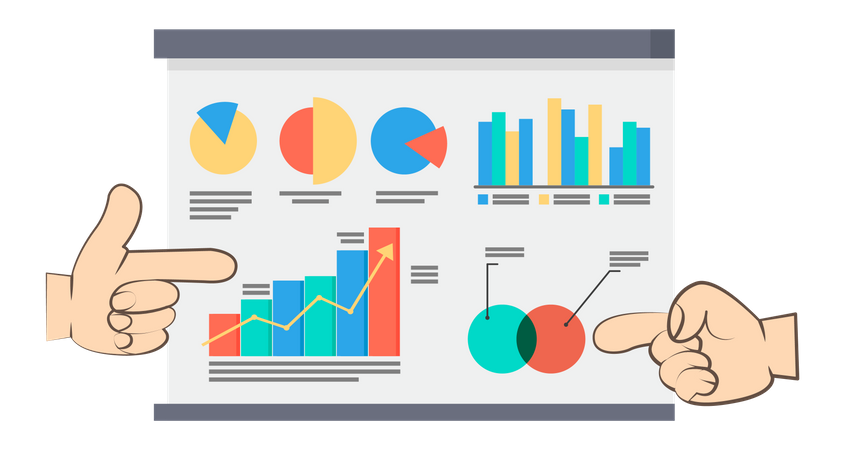 Apresentação sobre dados analíticos de negócios  Ilustração