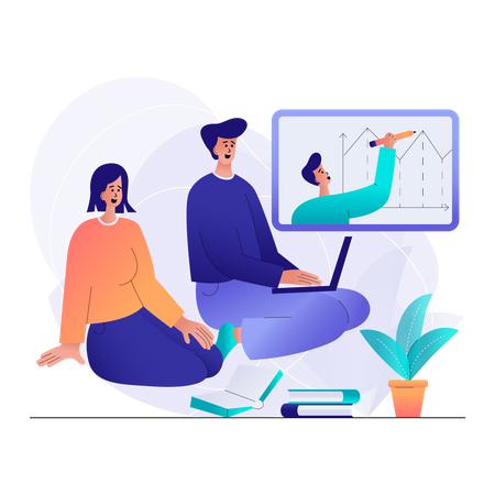Apresentação de negócios on-line  Ilustração