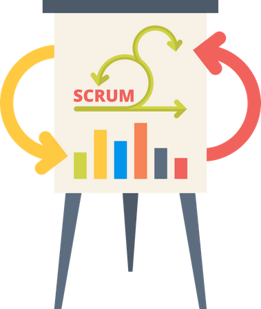 Apresentação de processos scrum  Ilustração