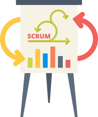 Apresentação de processos scrum  Ilustração