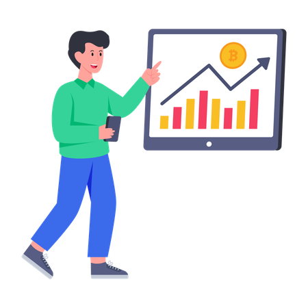 Apresentação do crescimento do Bitcoin  Ilustração