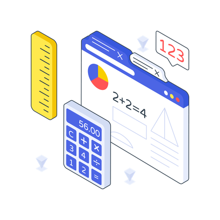 Apresentação de matemática online  Ilustração