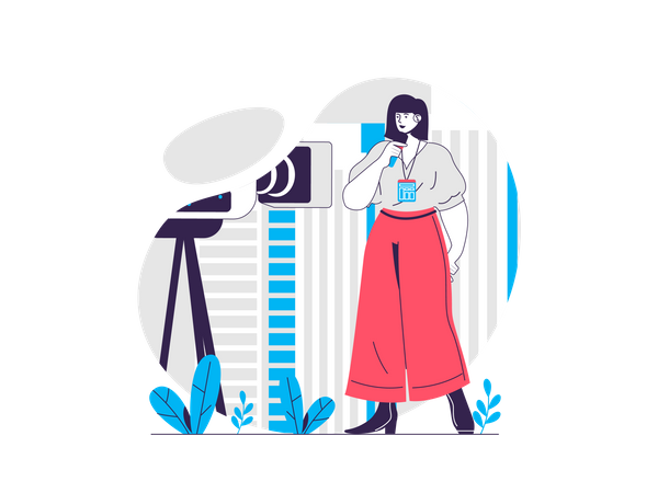 Apresentador de programa de TV  Ilustração