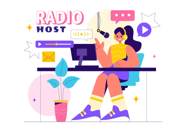 Apresentador de rádio  Illustration