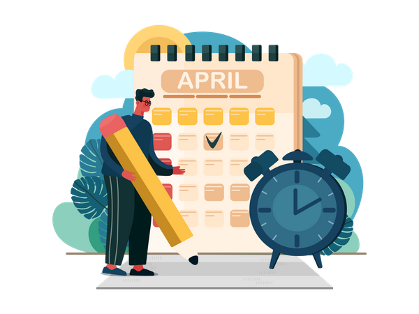 April Month Schedule  Illustration
