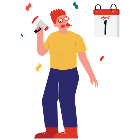 Aprilscherz-Feier  Illustration