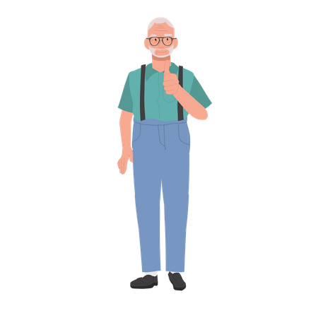 Aprovação de qualidade positiva pelo homem sênior  Ilustração