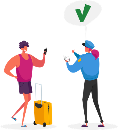 Aprovação de visto e viagem  Illustration