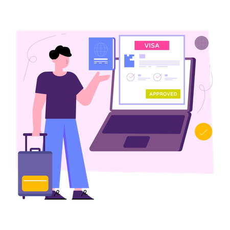 Aprovação de visto on-line  Illustration