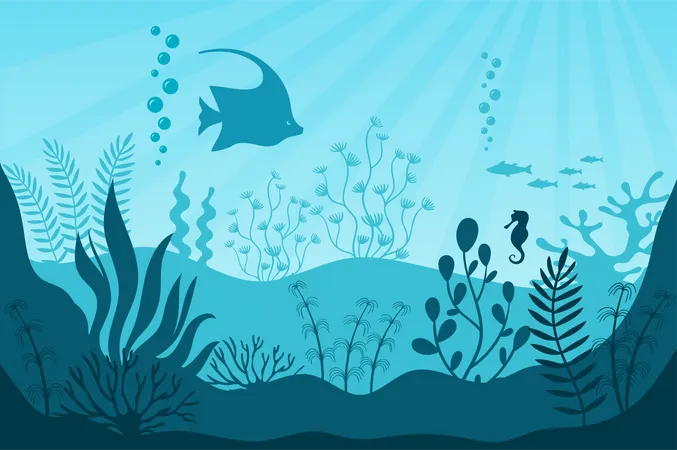 La vie de l'aquarium  Illustration