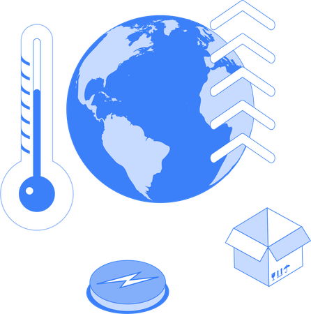 Aquecimento global com alta temperatura  Ilustração