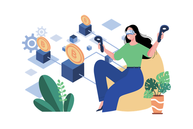 AR Blockchain-Plattform  Illustration