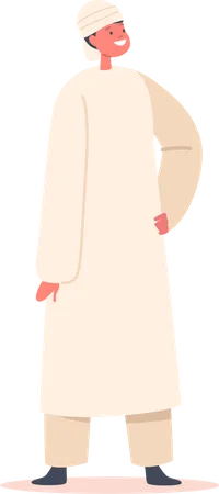 Arab Boy Wear Traditional Clothe  Illustration