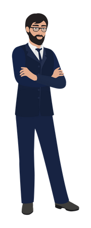 Arab businessman giving standing pose  Illustration