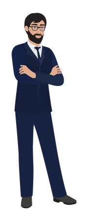 Arab businessman giving standing pose  Illustration