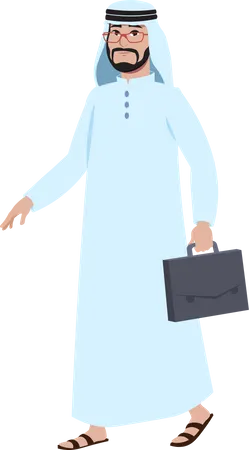 Arab businessman going to office Illustration