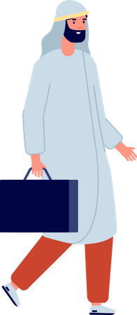 Arab businessman going to work  Illustration