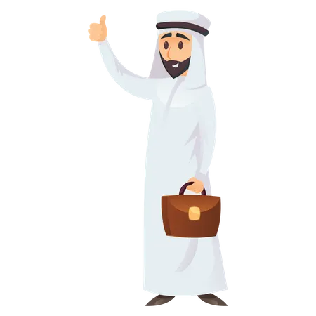 Arab businessman making announcement  Illustration