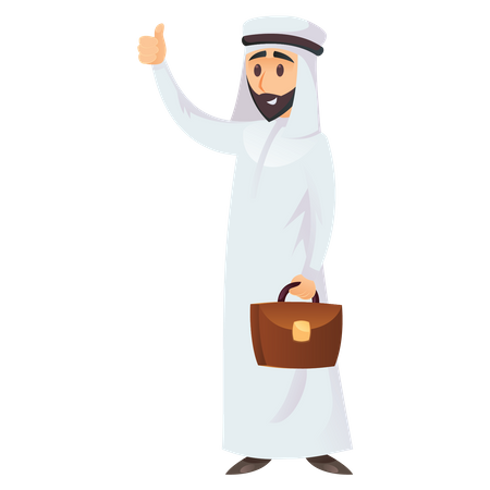 Arab businessman making announcement  Illustration