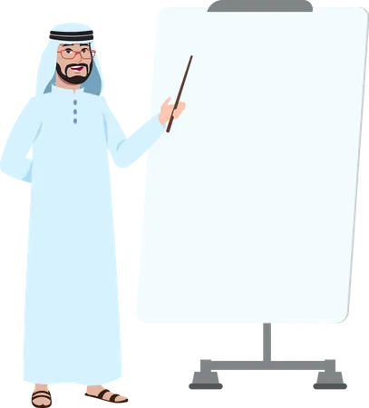 Arab businessman presenting  Illustration