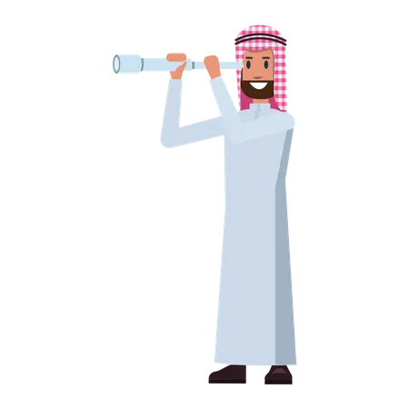 Arab Businessman search opportunity  Illustration
