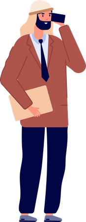 Arab businessman talking on phone  Illustration