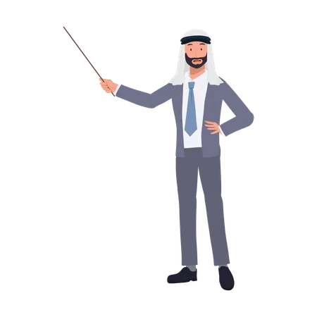 Arab Businessman with Pointer Stick  Illustration
