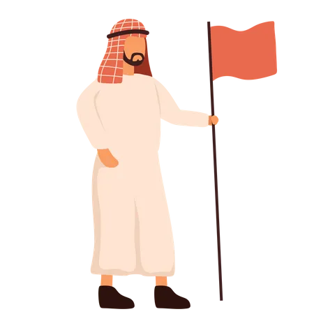 Arab businessman with success flag Illustration