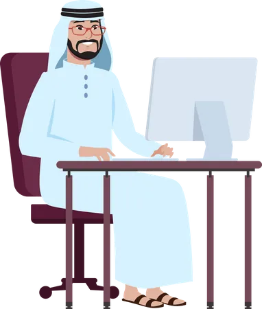 Arab Businessman Saudi Business People Character Islam Arabian Male In Business Activity Vector Set Business People Saudi Arab Character Illustration Illustration