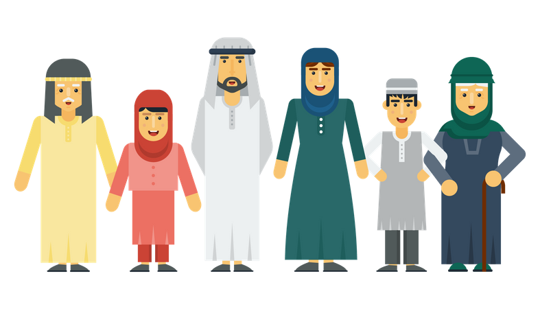 Arab family  Illustration