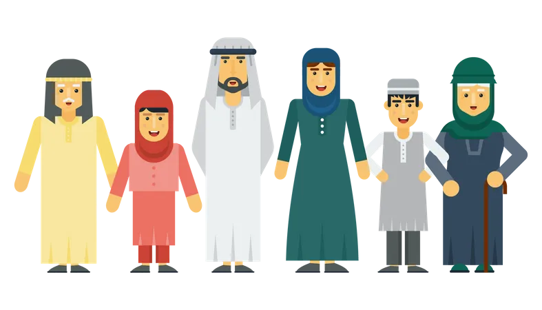 Arab family  Illustration