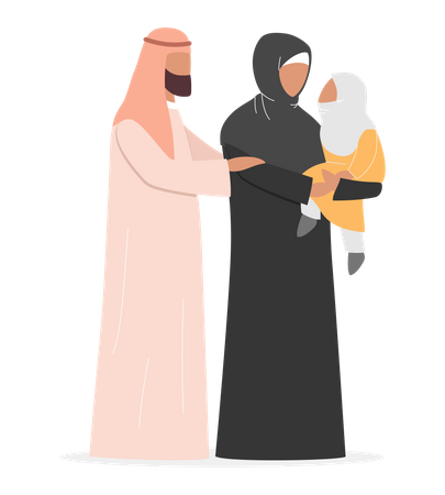Arab family spending time together Illustration