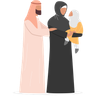 illustration for happy arab family