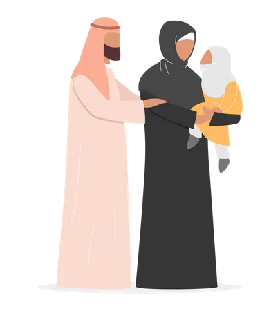 Arab family spending time together  Illustration