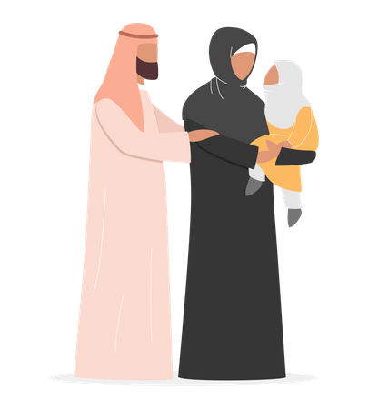 Arab family spending time together  Illustration