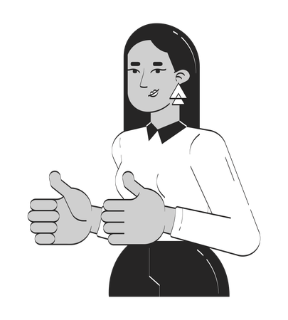 Arab female entrepreneur giving thumbs up  Illustration