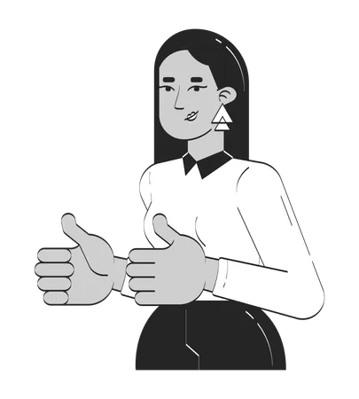 Arab female entrepreneur giving thumbs up  Illustration