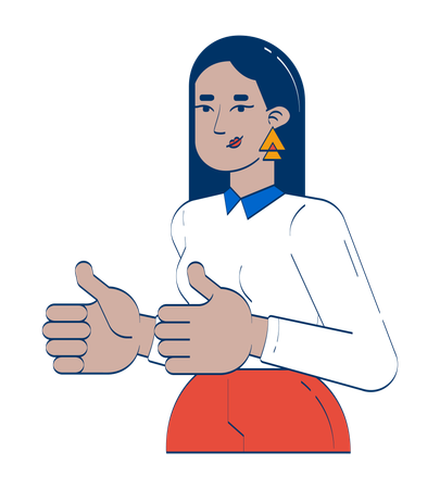 Arab female entrepreneur giving thumbs up  Illustration