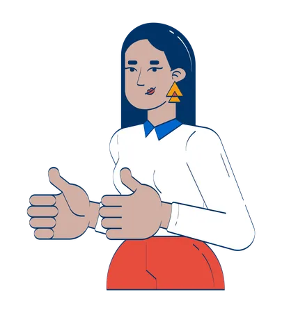 Arab female entrepreneur giving thumbs up  Illustration