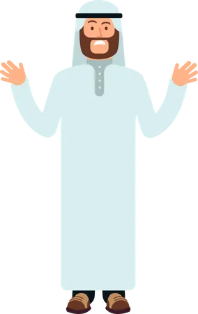 Arab man feeling surprised  Illustration