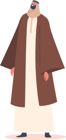Arab Man in National Clothes Illustration