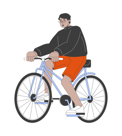 Arab man riding bicycle  Illustration