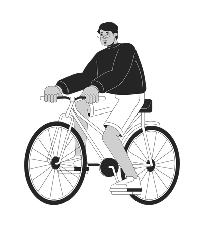 Arab man riding bicycle  Illustration
