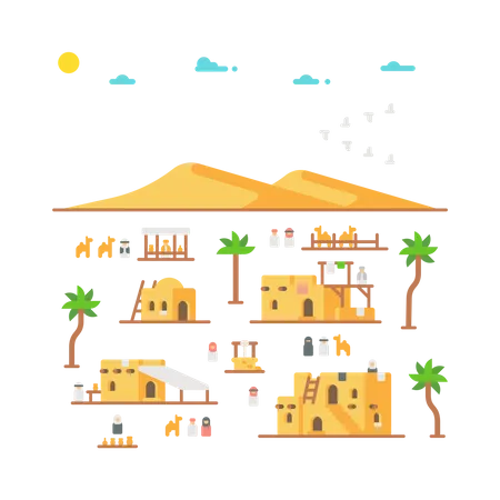 Arab village  Illustration