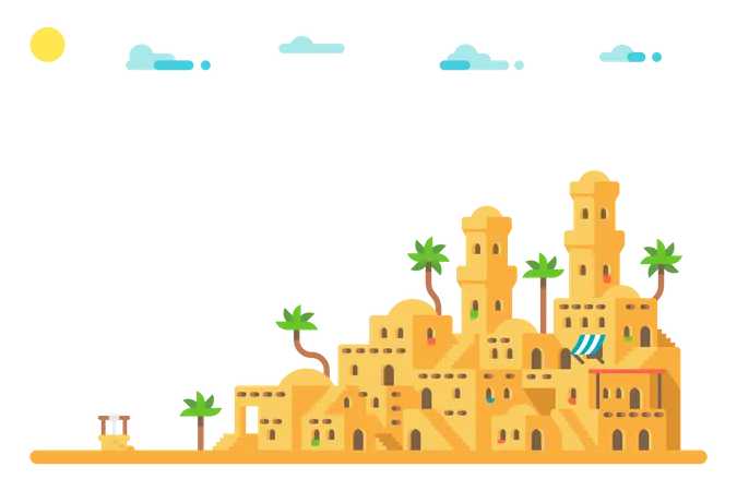 Arab Village  Illustration