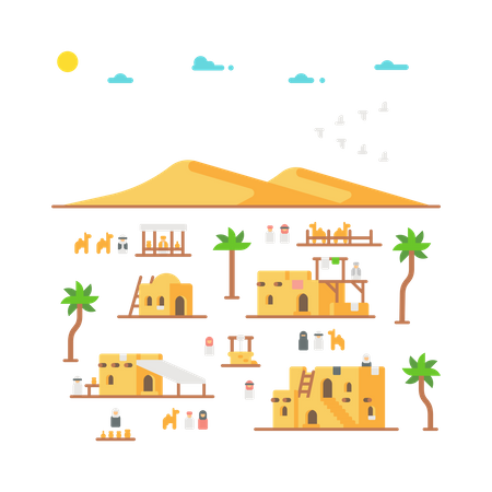 Arab village  Illustration